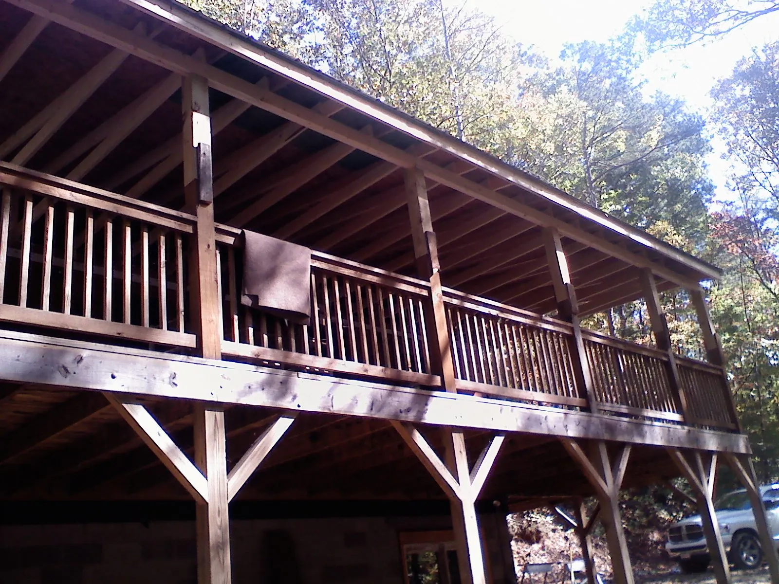 Timber framing under a new elevated porch and deck — Roof Leak Repair in Shepherdsville by Roofing Brothers